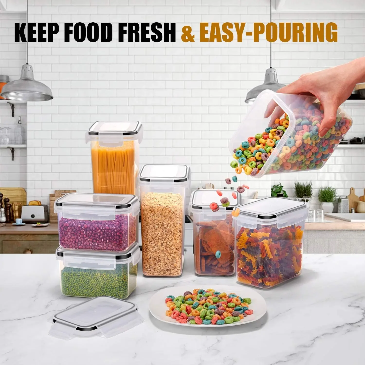 Coffee Tea Sugar Container Set - Mooie 7/8-delige set keukenorganizer en opslagcontainer