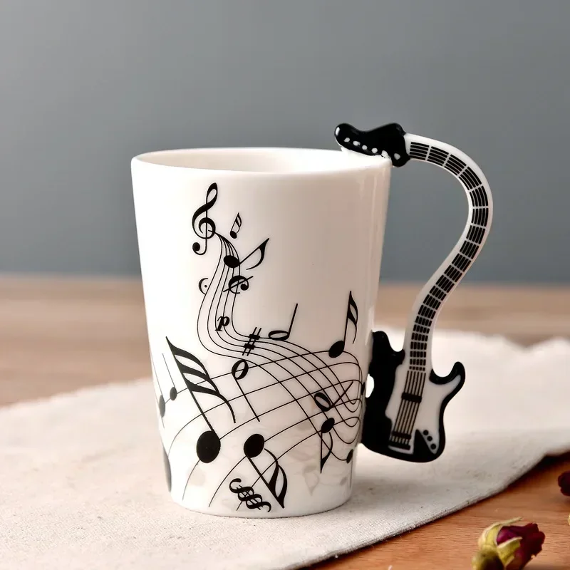 Lemon Tea Coffee - Nieuwigheid Muziek Note Cup Keramische Gitaar