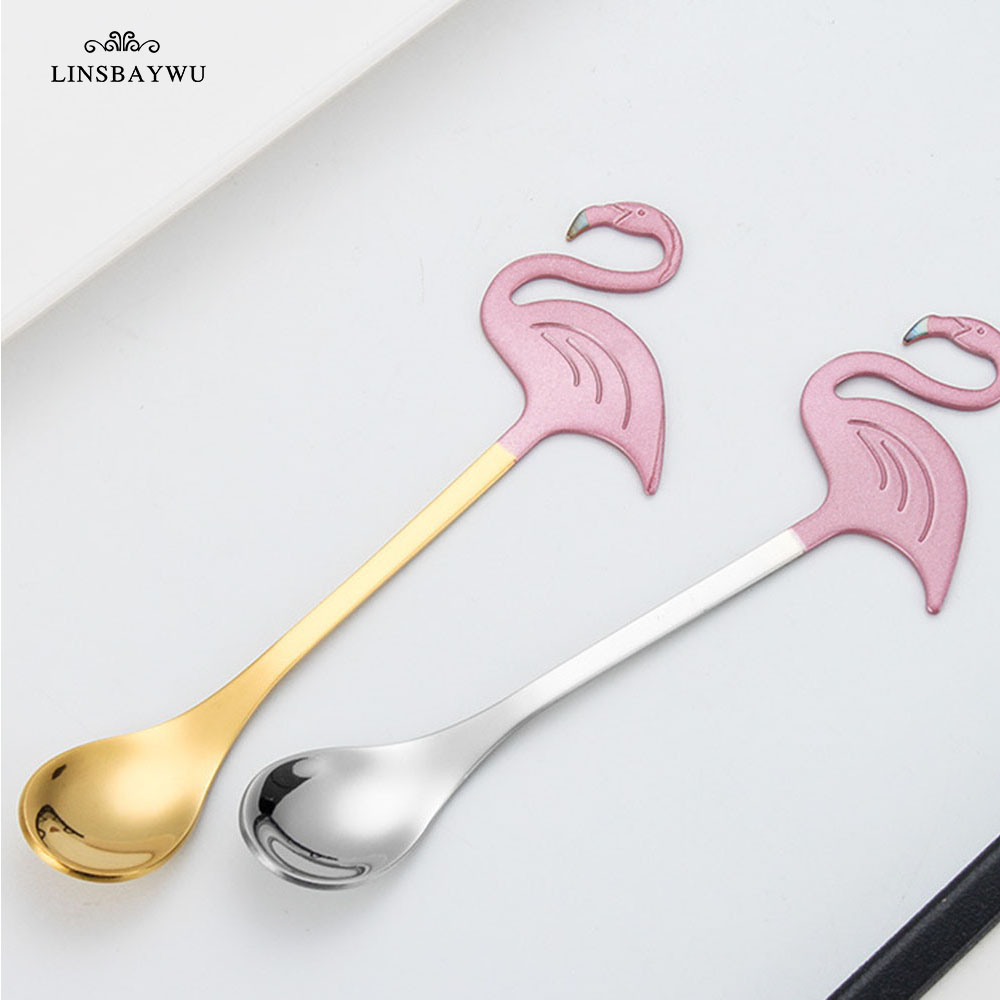 Coffee Jelly Tea - 1Pc Creative Flamingo Koffie Lepel Rvs