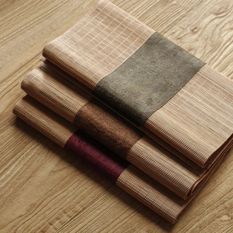 Bamboo Tea Tray - Bamboe theemat van stof, linnen Zen