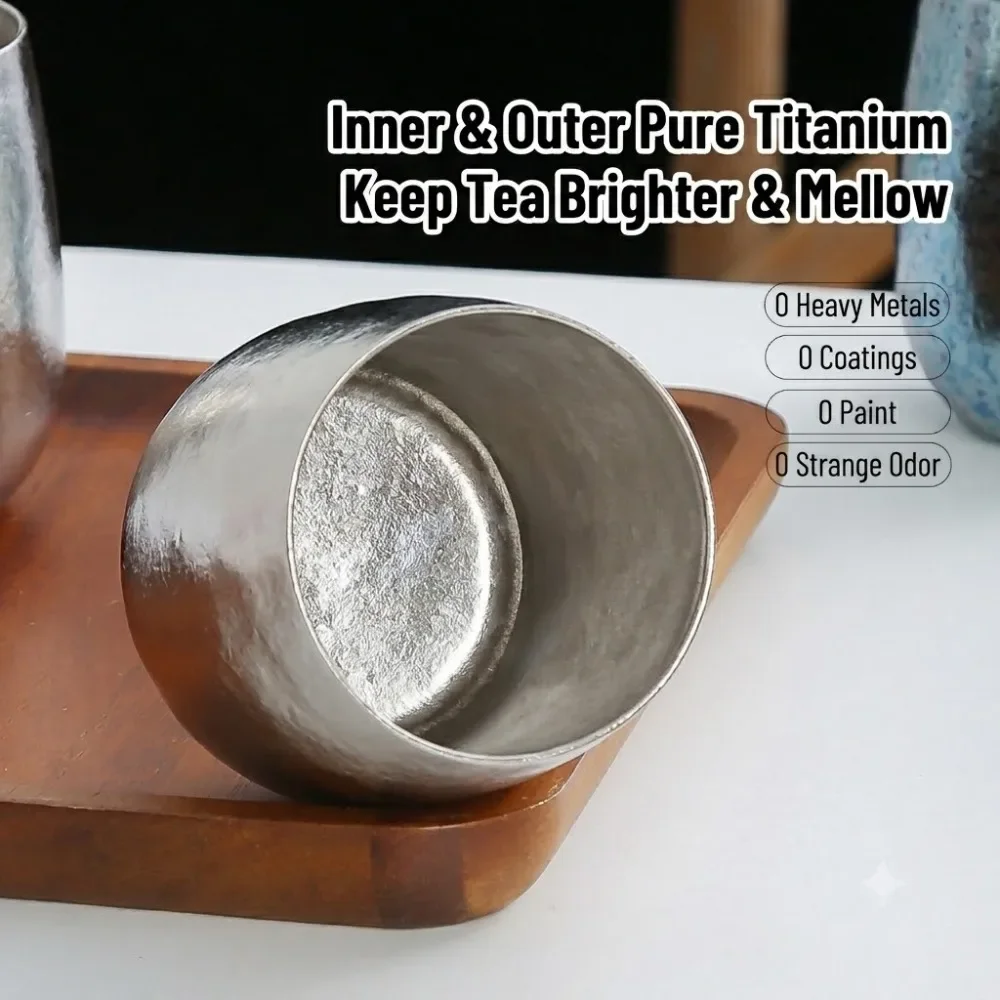 Xbloom Coffee Tea - Pure titanium dubbelwandige koffiemok, waterbekers voor