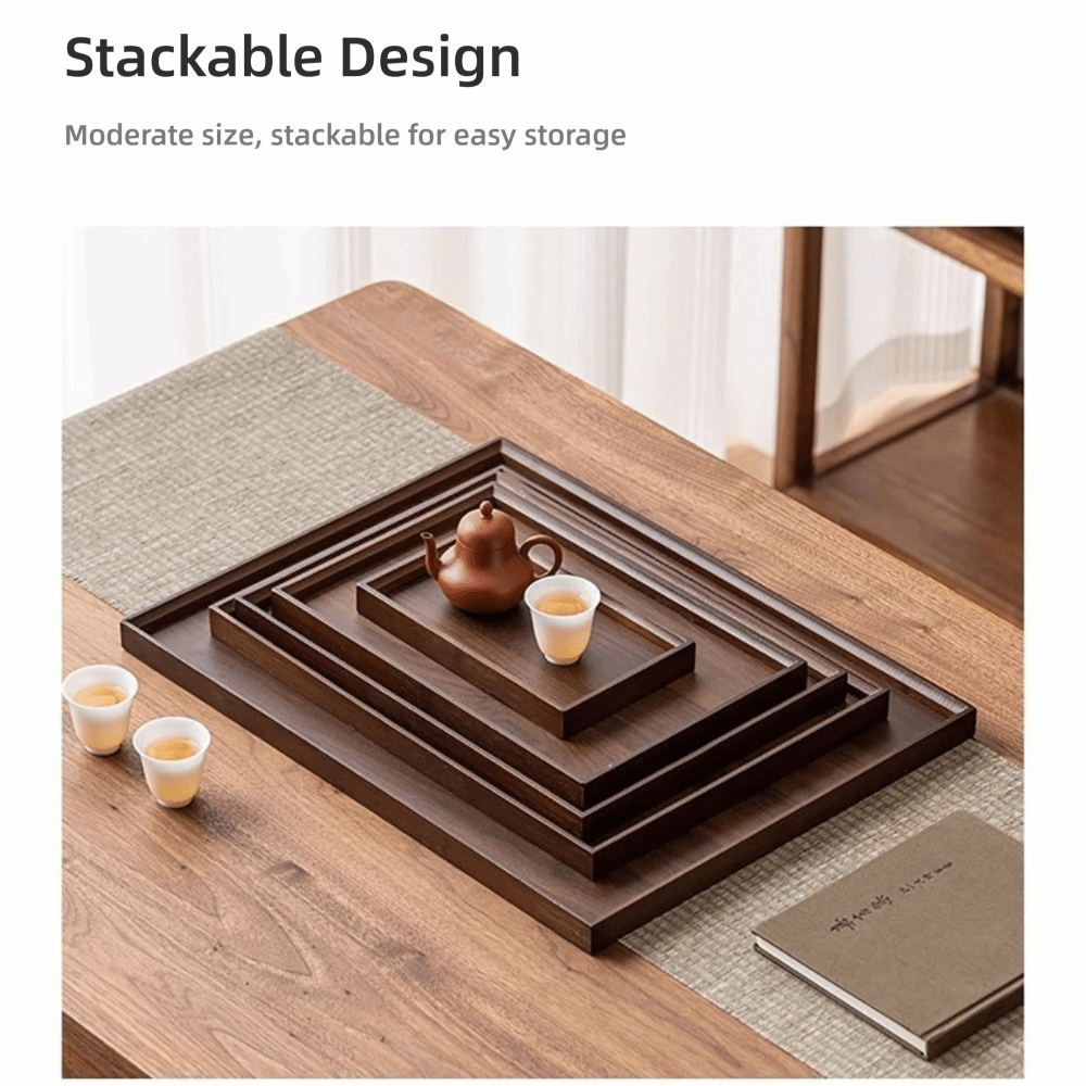 Bamboo Tea Tray - Decoratief dienblad van natuurlijk bamboe, rechthoekig,