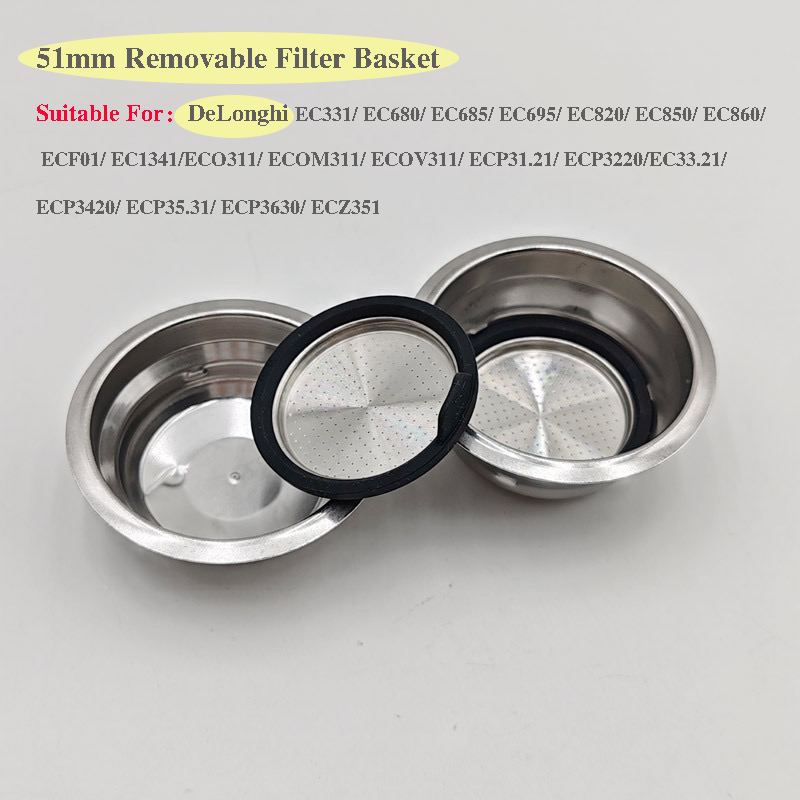 Coffee And Tea Filter - 51mm Koffiezetapparaat Accessoires Verwijderbare Filtermand Roestvrijstalen