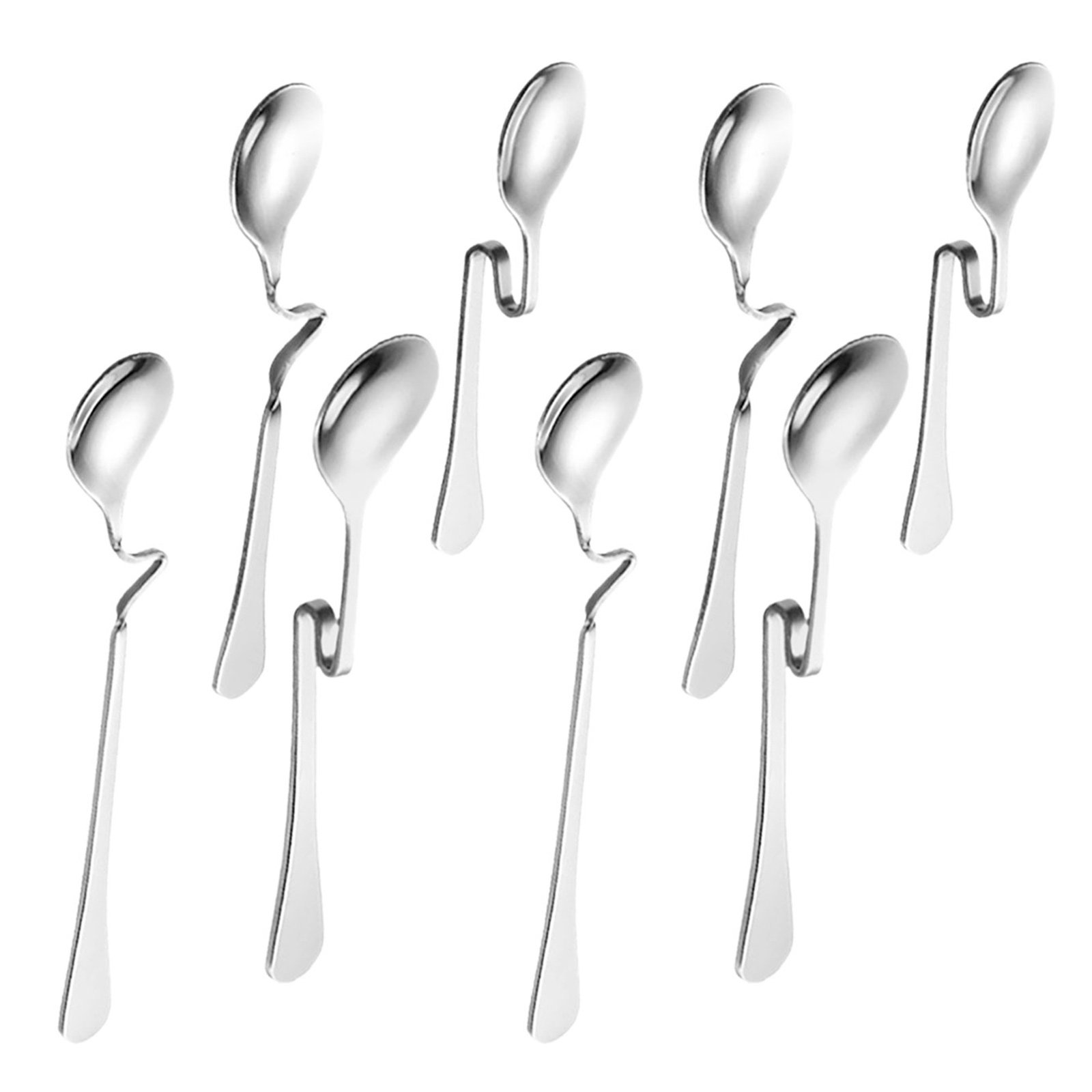 Tea Coffee Utensils - 8 stuks roestvrijstalen koffielepels met gebogen