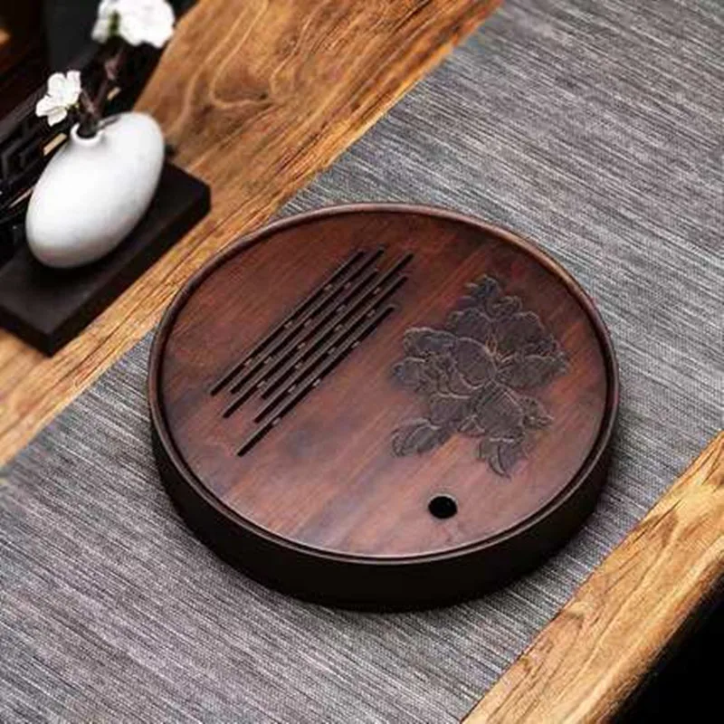 Ronde dienblad met pioenroosmo - Bamboo Tea Tray recensie en prijs