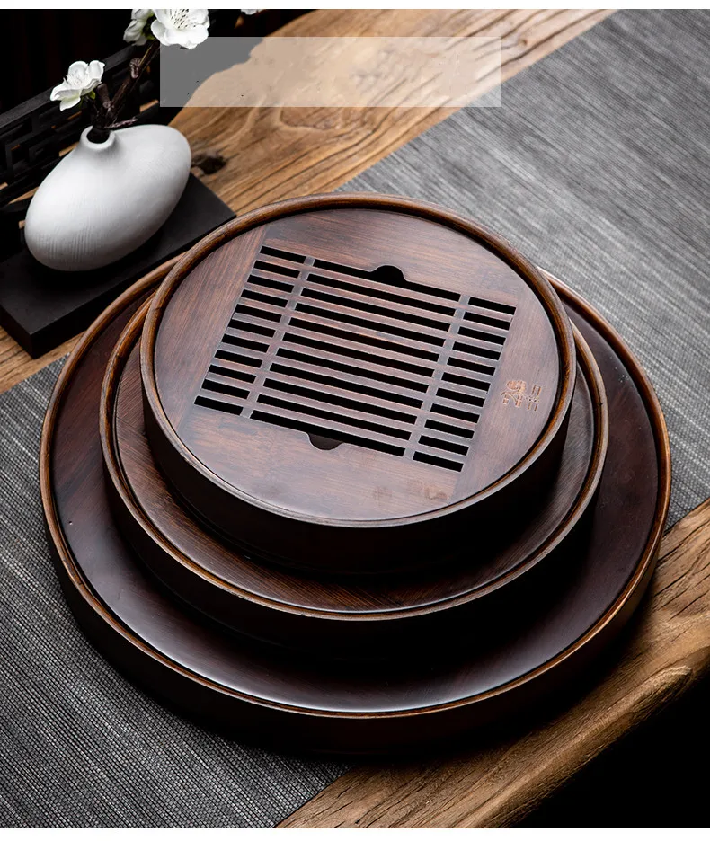 Ronde dienblad met pioenroosmo - Bamboo Tea Tray recensie en prijs