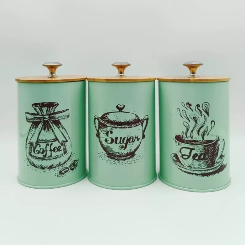 3-delige metalen koffiebusset  - Coffee Tea Sugar Container Set recensie en prijs