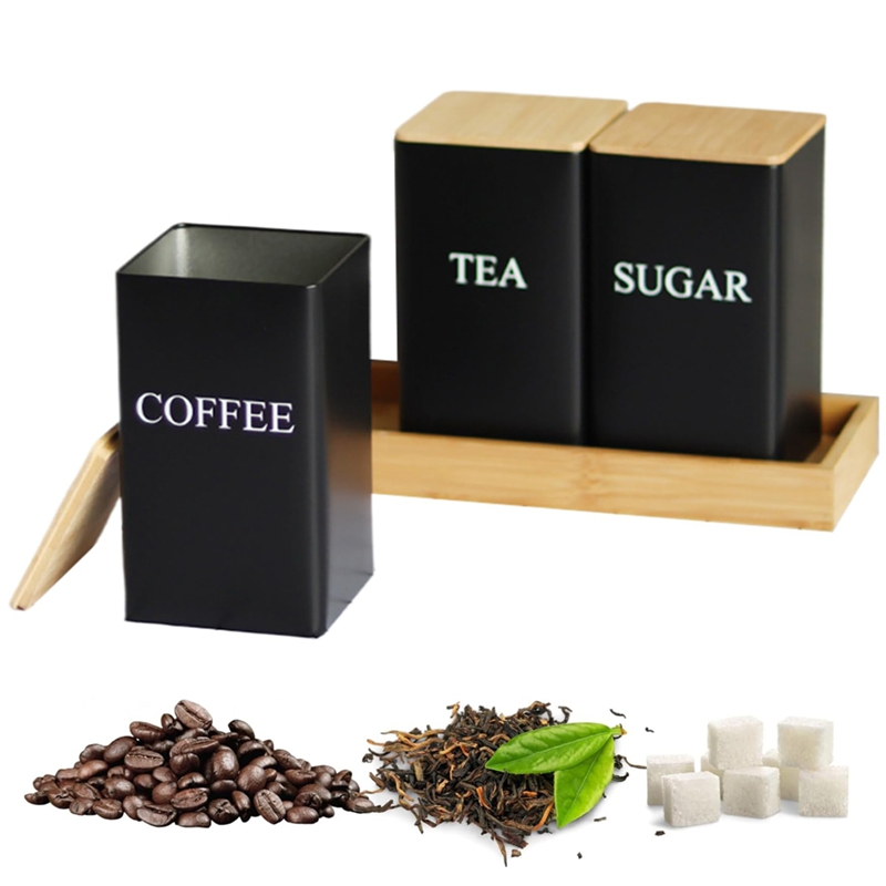 3-delige set thee-, koffie- en - Coffee Tea Sugar Container Set recensie en prijs