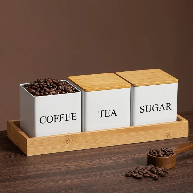 3 stuks per set, 500 ml, wit e - Coffee Tea Sugar Container Set recensie en prijs