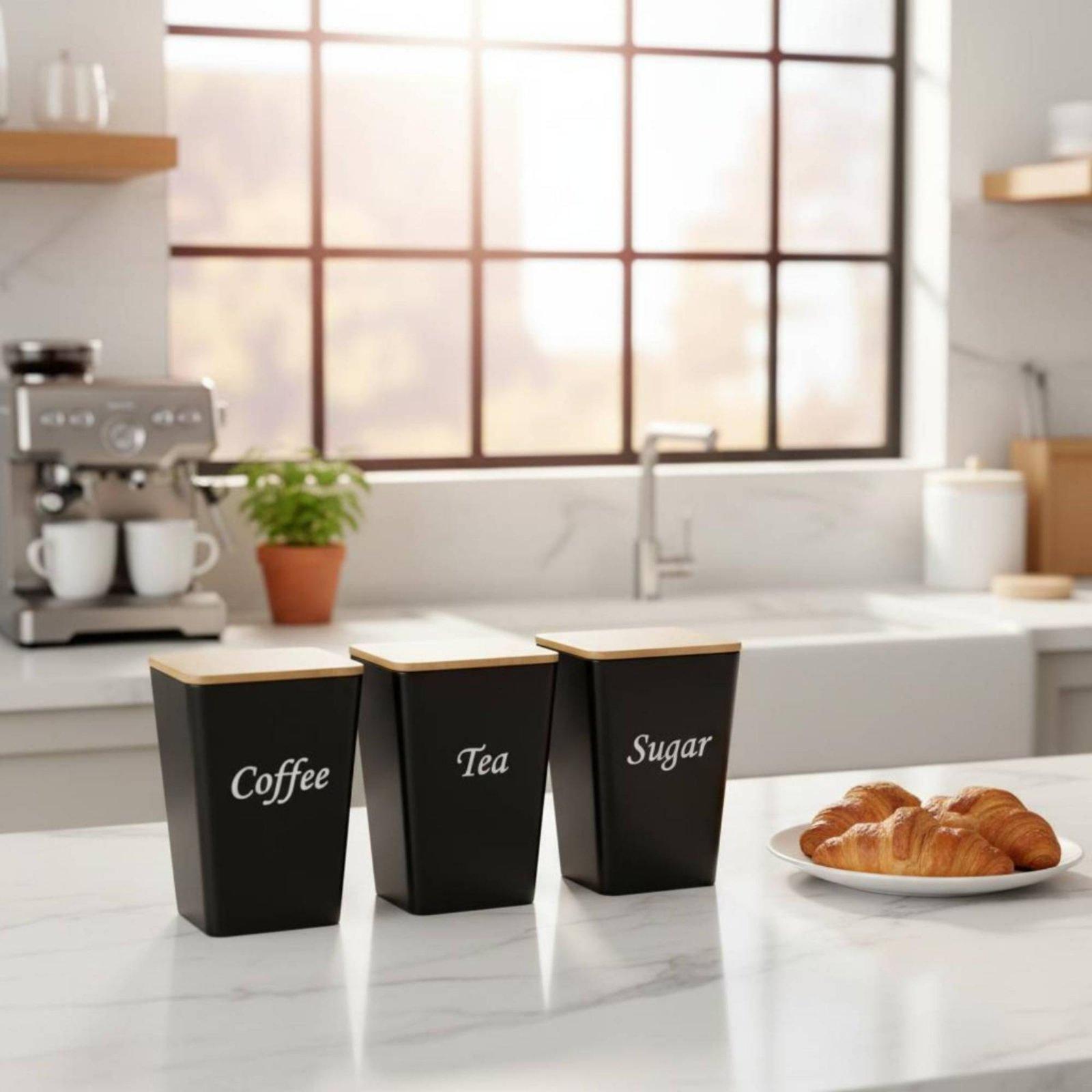 Set metalen voorraadpotten met - Coffee Tea Sugar Container Set recensie en prijs