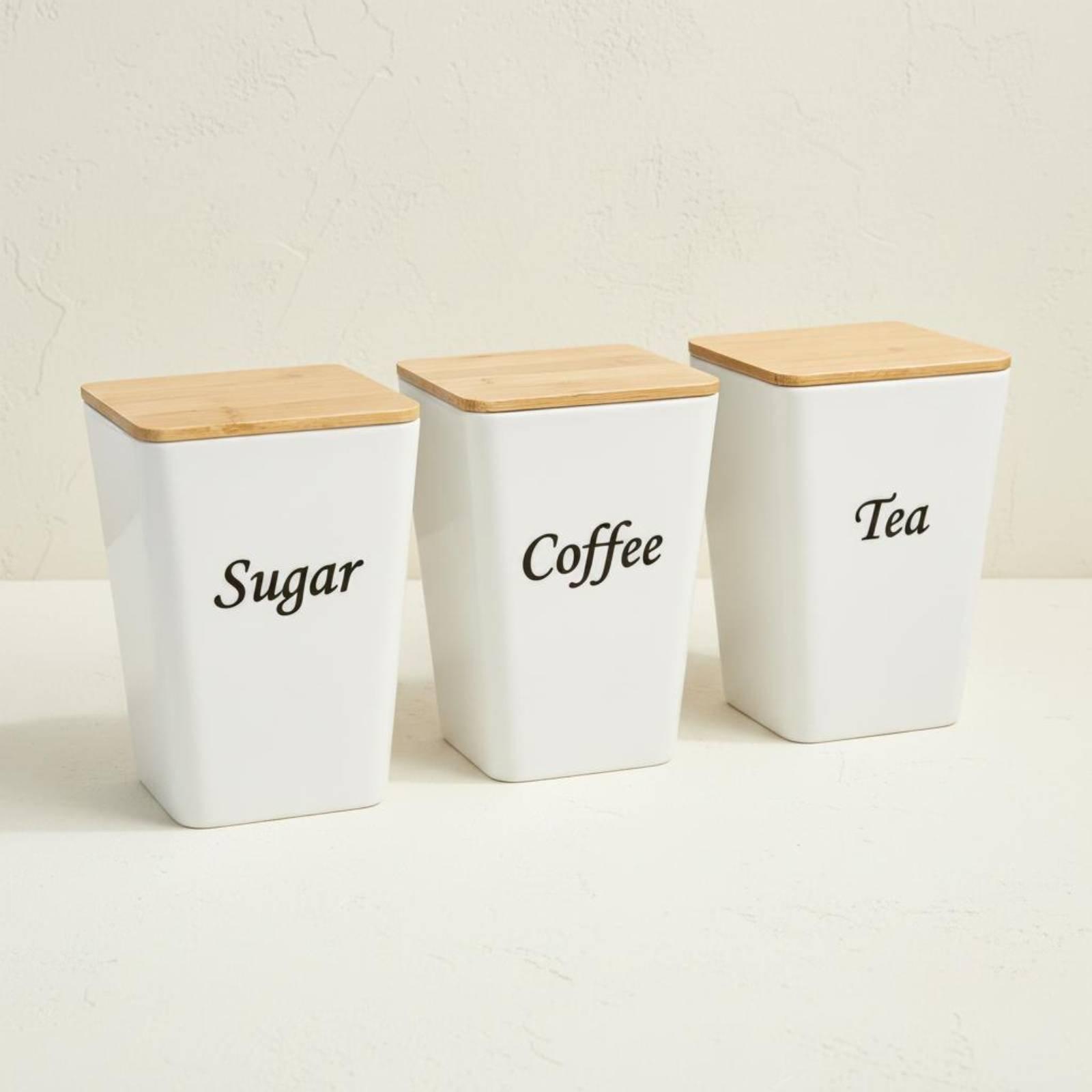 Set metalen voorraadpotten met - Coffee Tea Sugar Container Set recensie en prijs