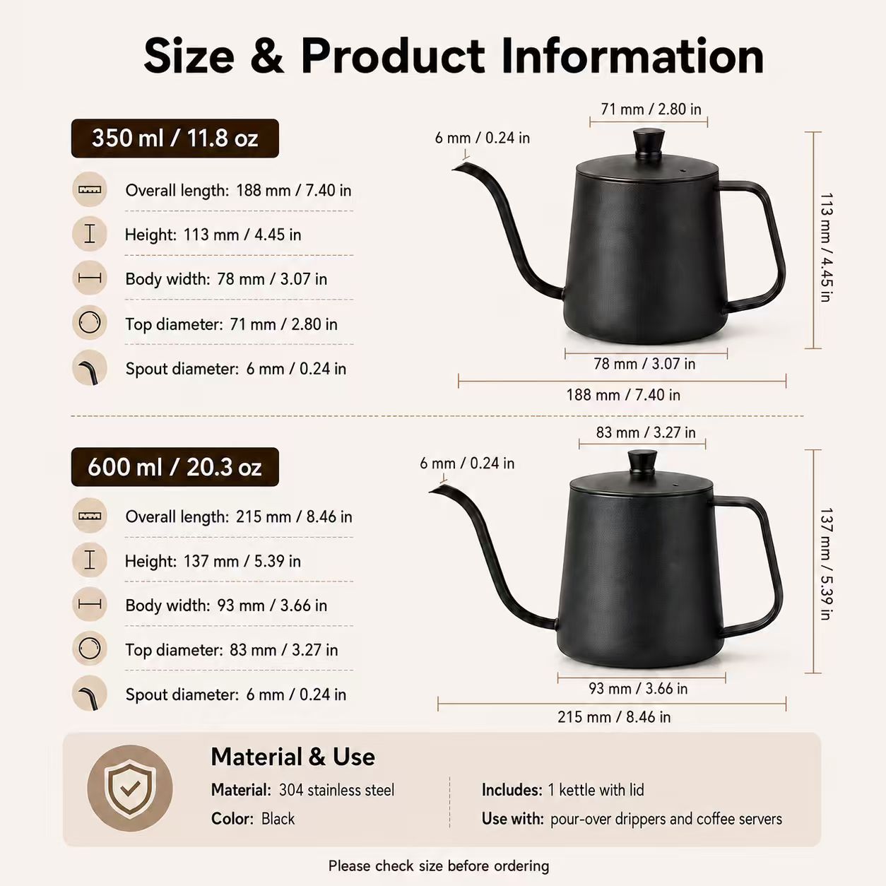 304 roestvrijstalen koffiekan, - Xbloom Coffee Tea recensie en prijs