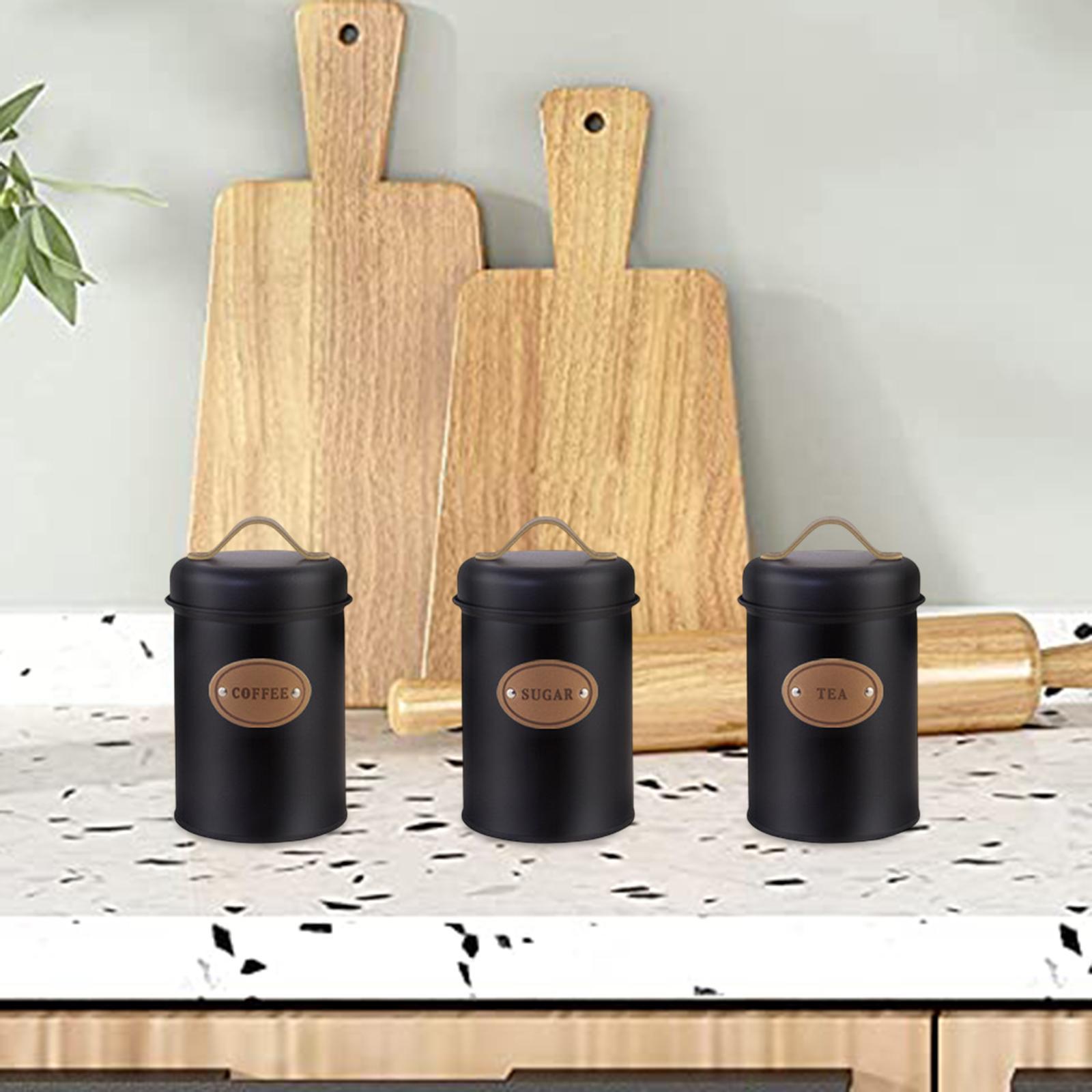 Metalen keukenblikjesset met l - Coffee Tea Sugar Container Set recensie en prijs
