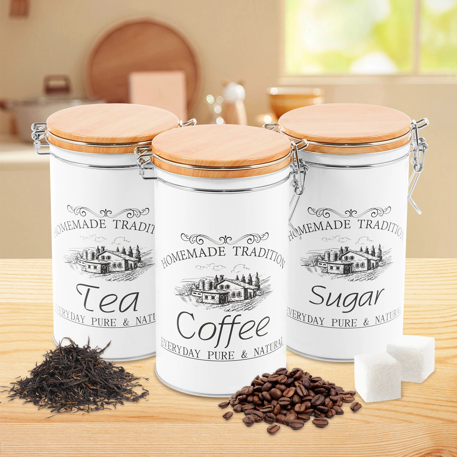 3 stks/set Thee Koffie Suikerb - Coffee Tea Sugar Container Set recensie en prijs