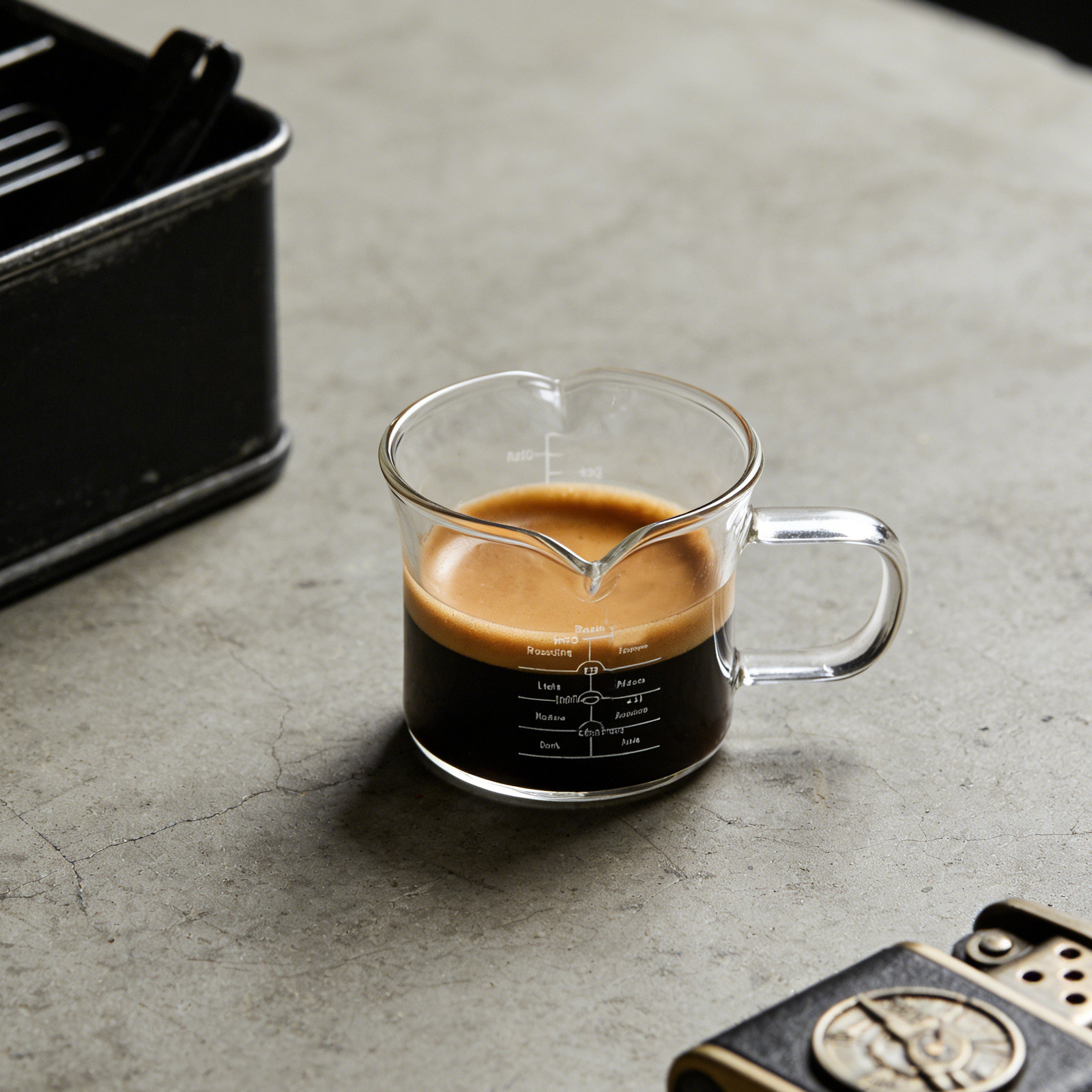 Glazen maatbeker met dubbele u - Coffee Tea Cups recensie en prijs