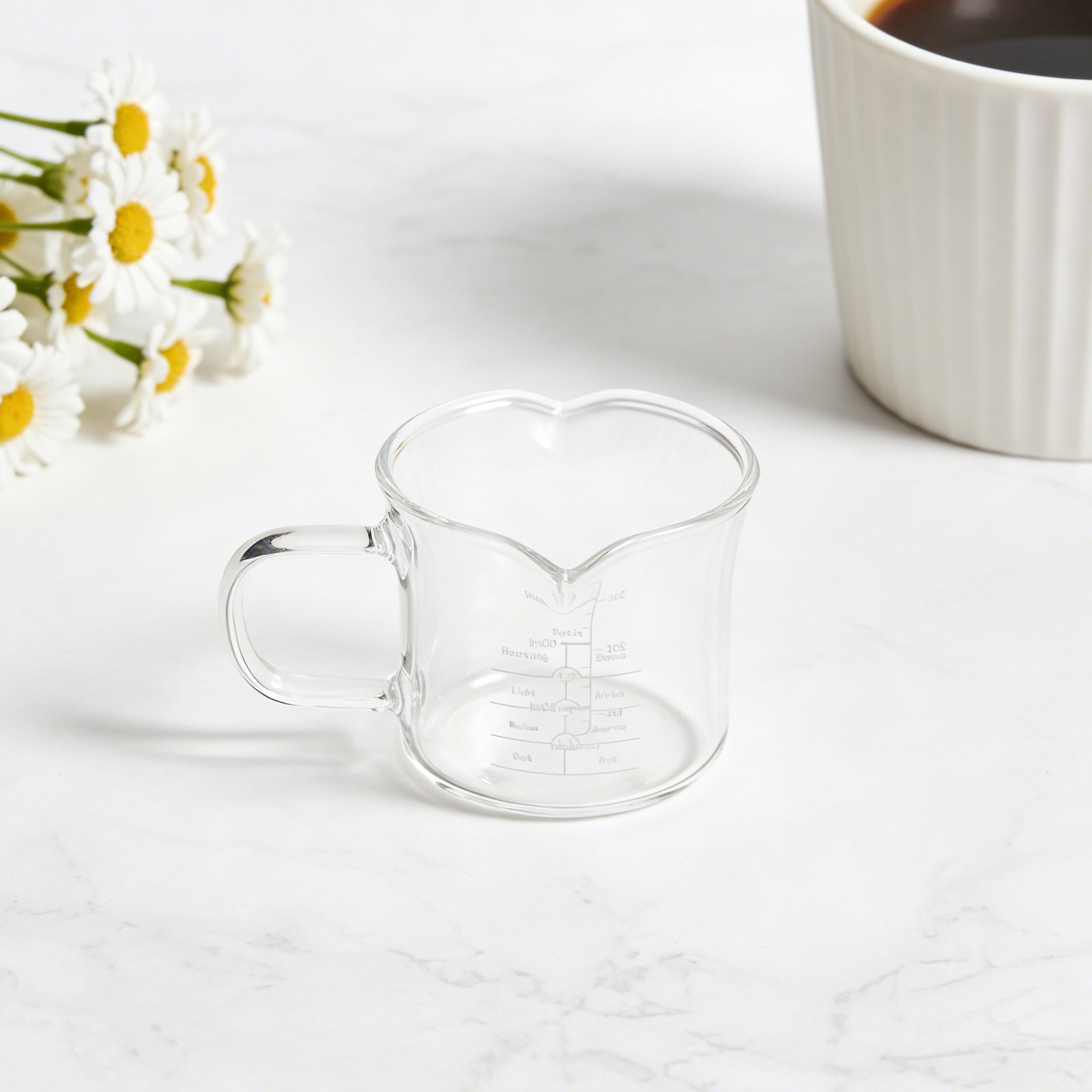 Glazen maatbeker met dubbele u - Coffee Tea Cups recensie en prijs